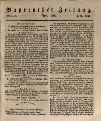 Bayreuther Zeitung Mittwoch 4. Mai 1836