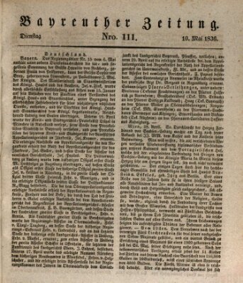 Bayreuther Zeitung Dienstag 10. Mai 1836