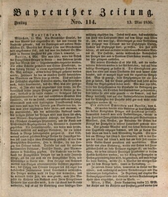 Bayreuther Zeitung Freitag 13. Mai 1836