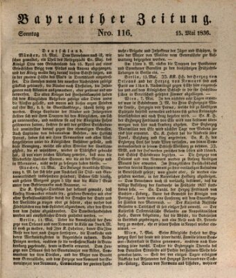 Bayreuther Zeitung Sonntag 15. Mai 1836