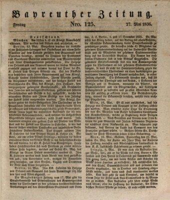 Bayreuther Zeitung Freitag 27. Mai 1836