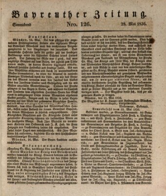 Bayreuther Zeitung Samstag 28. Mai 1836