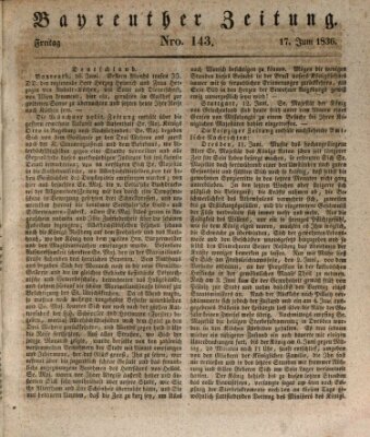 Bayreuther Zeitung Freitag 17. Juni 1836