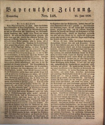 Bayreuther Zeitung Donnerstag 23. Juni 1836