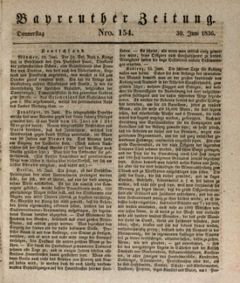 Bayreuther Zeitung Donnerstag 30. Juni 1836