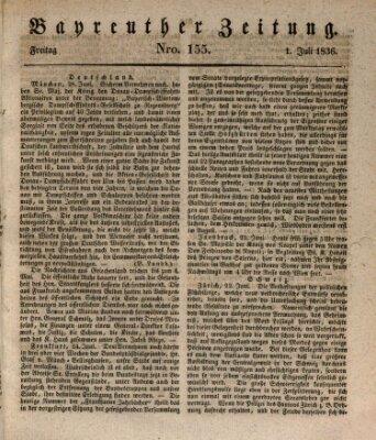 Bayreuther Zeitung Freitag 1. Juli 1836