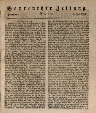 Bayreuther Zeitung Samstag 2. Juli 1836