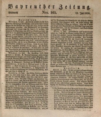 Bayreuther Zeitung Mittwoch 13. Juli 1836