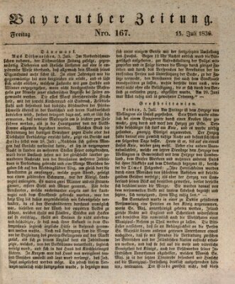 Bayreuther Zeitung Freitag 15. Juli 1836