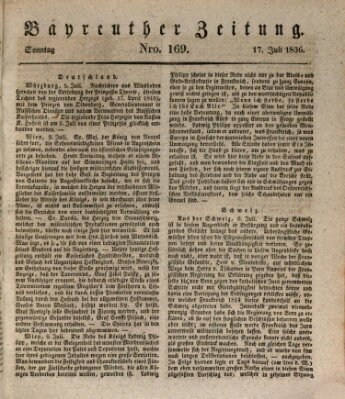 Bayreuther Zeitung Sonntag 17. Juli 1836