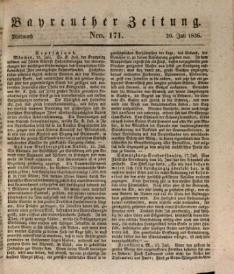 Bayreuther Zeitung Mittwoch 20. Juli 1836