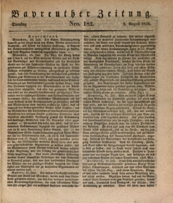 Bayreuther Zeitung Dienstag 2. August 1836