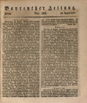 Bayreuther Zeitung Freitag 26. August 1836