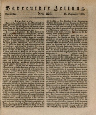 Bayreuther Zeitung Donnerstag 15. September 1836