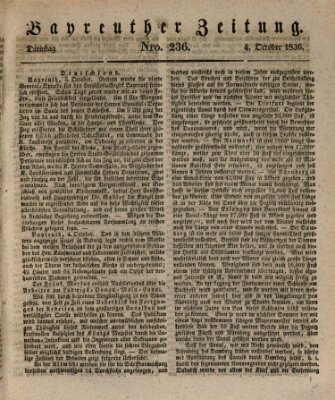 Bayreuther Zeitung Dienstag 4. Oktober 1836