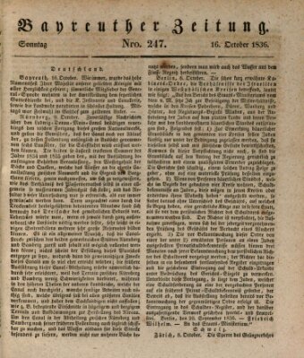 Bayreuther Zeitung Sonntag 16. Oktober 1836