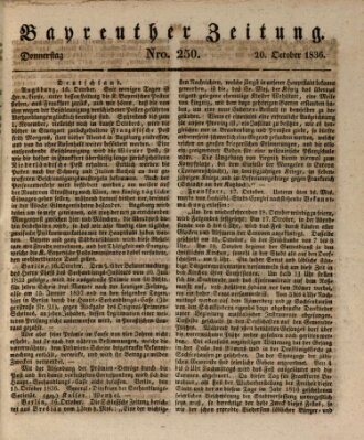 Bayreuther Zeitung Donnerstag 20. Oktober 1836