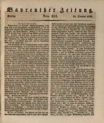 Bayreuther Zeitung Freitag 21. Oktober 1836