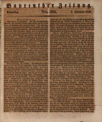 Bayreuther Zeitung Donnerstag 3. November 1836