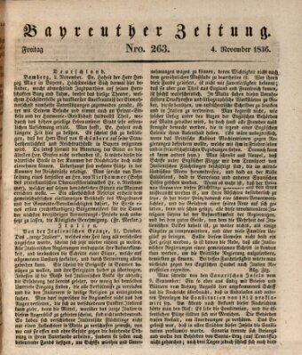 Bayreuther Zeitung Freitag 4. November 1836