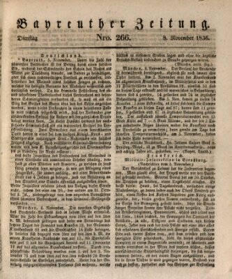 Bayreuther Zeitung Dienstag 8. November 1836