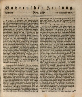 Bayreuther Zeitung Mittwoch 23. November 1836