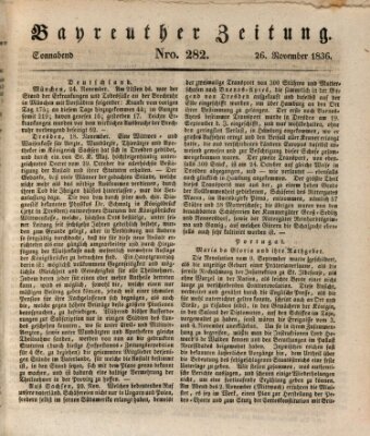 Bayreuther Zeitung Samstag 26. November 1836