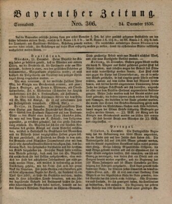 Bayreuther Zeitung Samstag 24. Dezember 1836