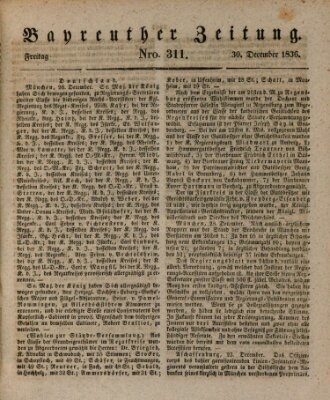 Bayreuther Zeitung Freitag 30. Dezember 1836