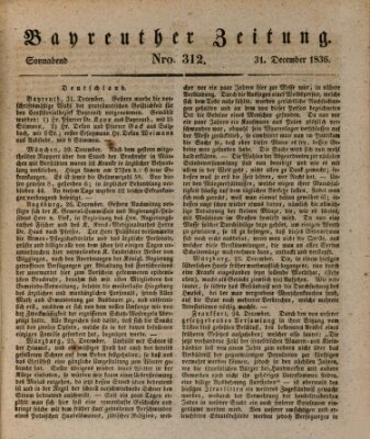 Bayreuther Zeitung Samstag 31. Dezember 1836