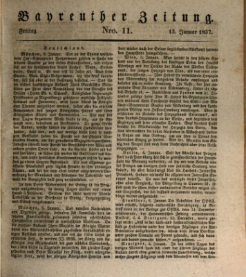 Bayreuther Zeitung Freitag 13. Januar 1837