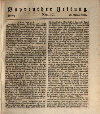 Bayreuther Zeitung Freitag 20. Januar 1837