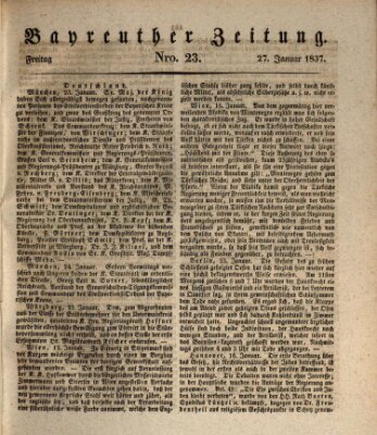 Bayreuther Zeitung Freitag 27. Januar 1837