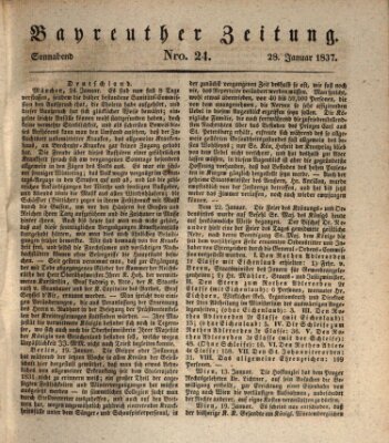 Bayreuther Zeitung Samstag 28. Januar 1837