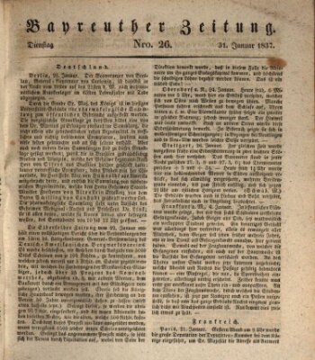 Bayreuther Zeitung Dienstag 31. Januar 1837