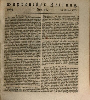 Bayreuther Zeitung Freitag 24. Februar 1837