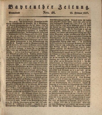 Bayreuther Zeitung Samstag 25. Februar 1837