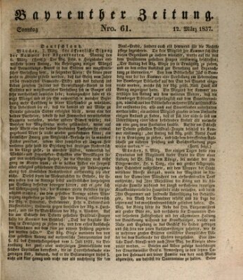 Bayreuther Zeitung Sonntag 12. März 1837