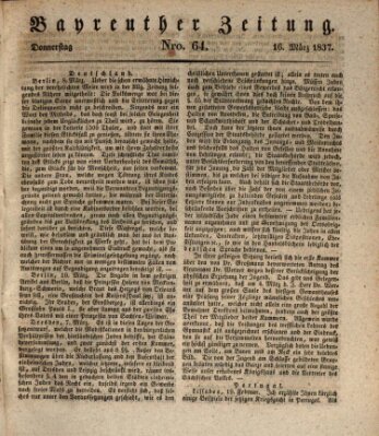 Bayreuther Zeitung Donnerstag 16. März 1837