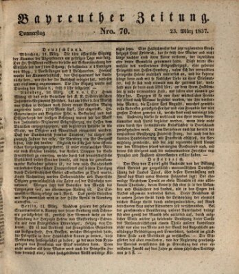 Bayreuther Zeitung Donnerstag 23. März 1837