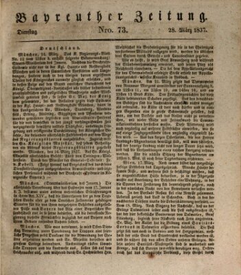 Bayreuther Zeitung Dienstag 28. März 1837