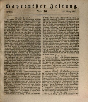 Bayreuther Zeitung Freitag 31. März 1837