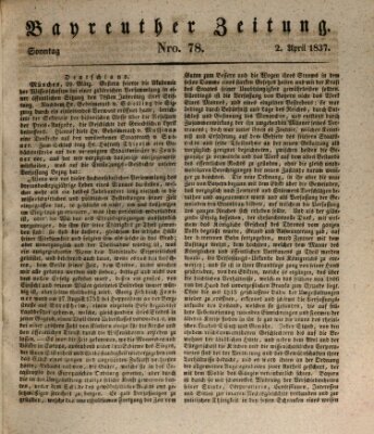 Bayreuther Zeitung Sonntag 2. April 1837