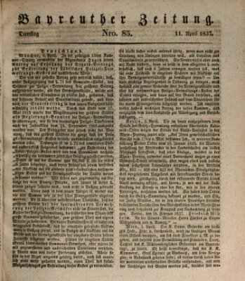 Bayreuther Zeitung Dienstag 11. April 1837