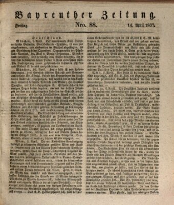 Bayreuther Zeitung Freitag 14. April 1837