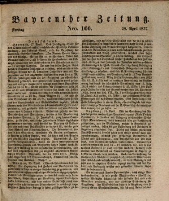 Bayreuther Zeitung Freitag 28. April 1837