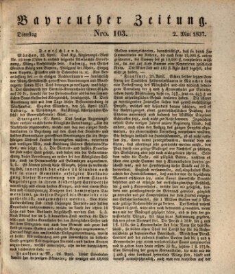 Bayreuther Zeitung Dienstag 2. Mai 1837