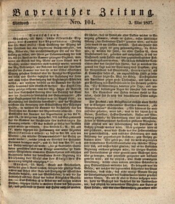 Bayreuther Zeitung Mittwoch 3. Mai 1837