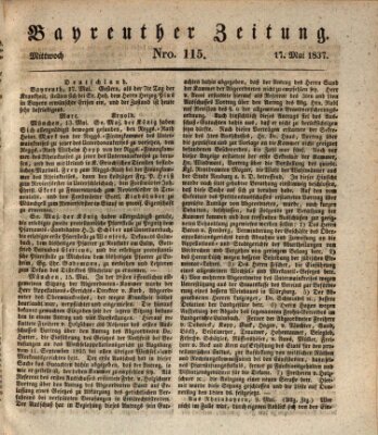 Bayreuther Zeitung Mittwoch 17. Mai 1837