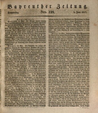 Bayreuther Zeitung Donnerstag 1. Juni 1837